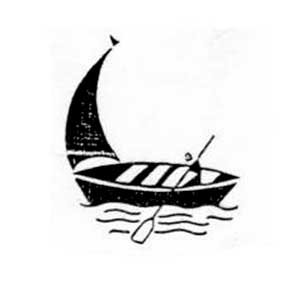 Boat with man and sail